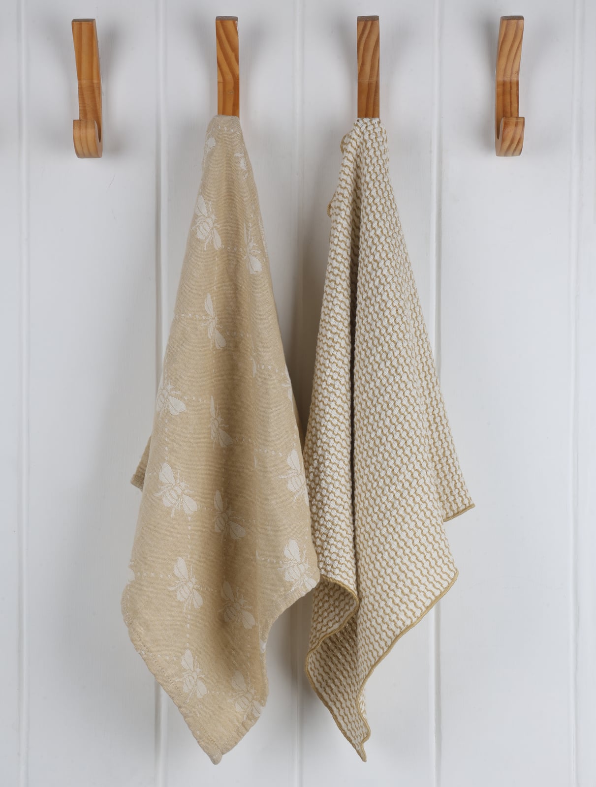 Bee - Jacquard & Dobby Waffle Kitchen towel - Mustard