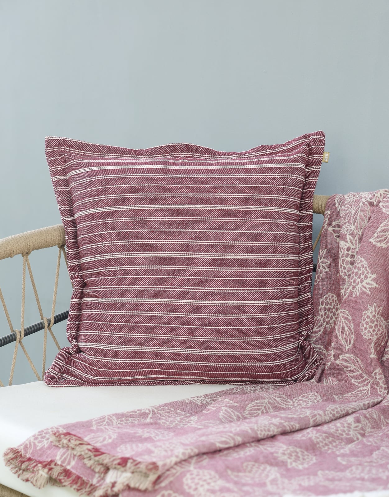 Berry Fancy Textured Cushion - Burgundy