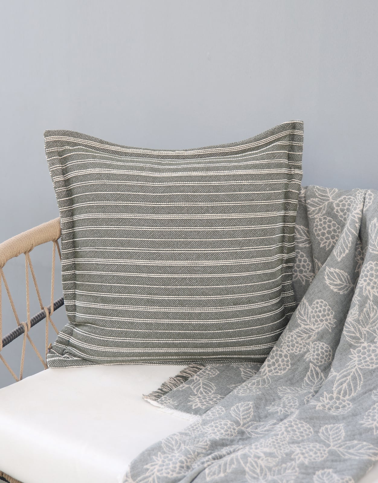 Berry Fancy Textured Cushion - Green