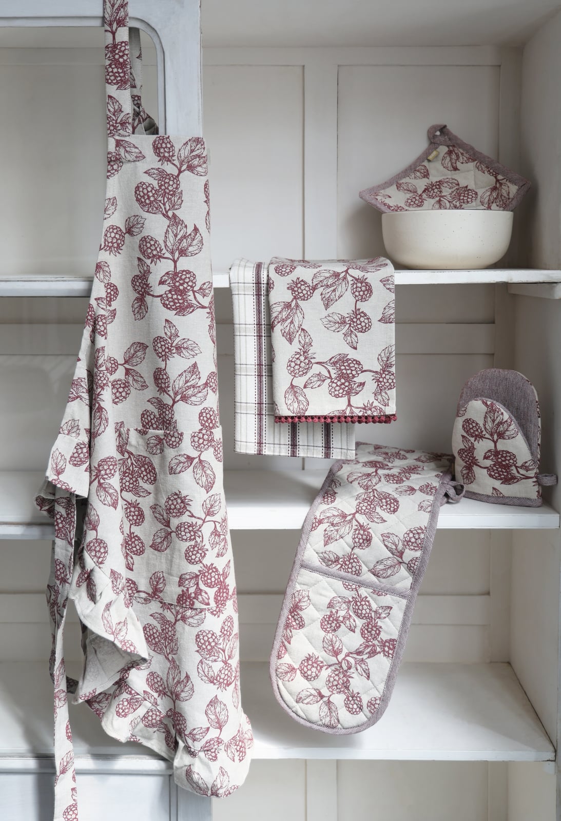 Berry Printed and yarn dyed Collection - Burgundy