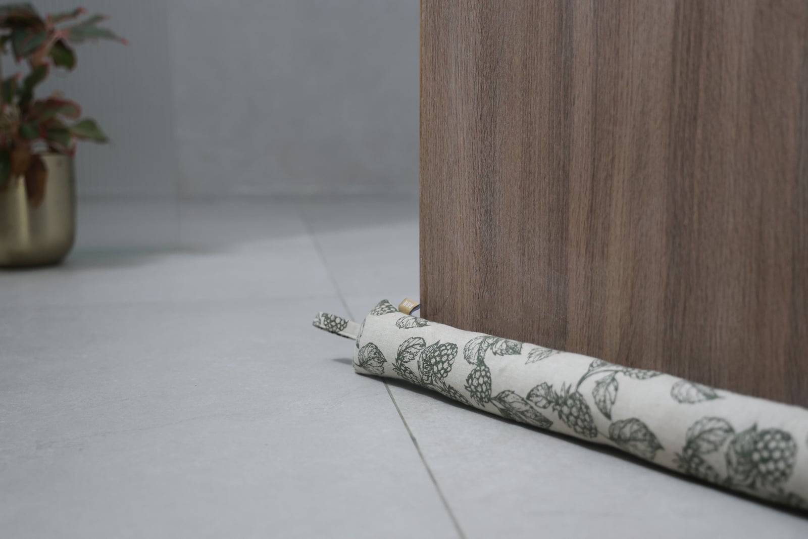 Berry Printed Draught Stopper - Green