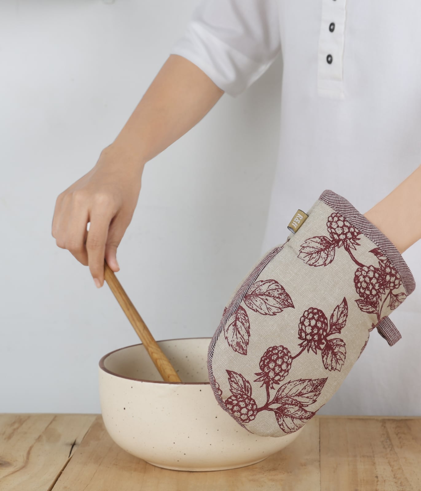 Berry Printed Minimitts - Burgundy