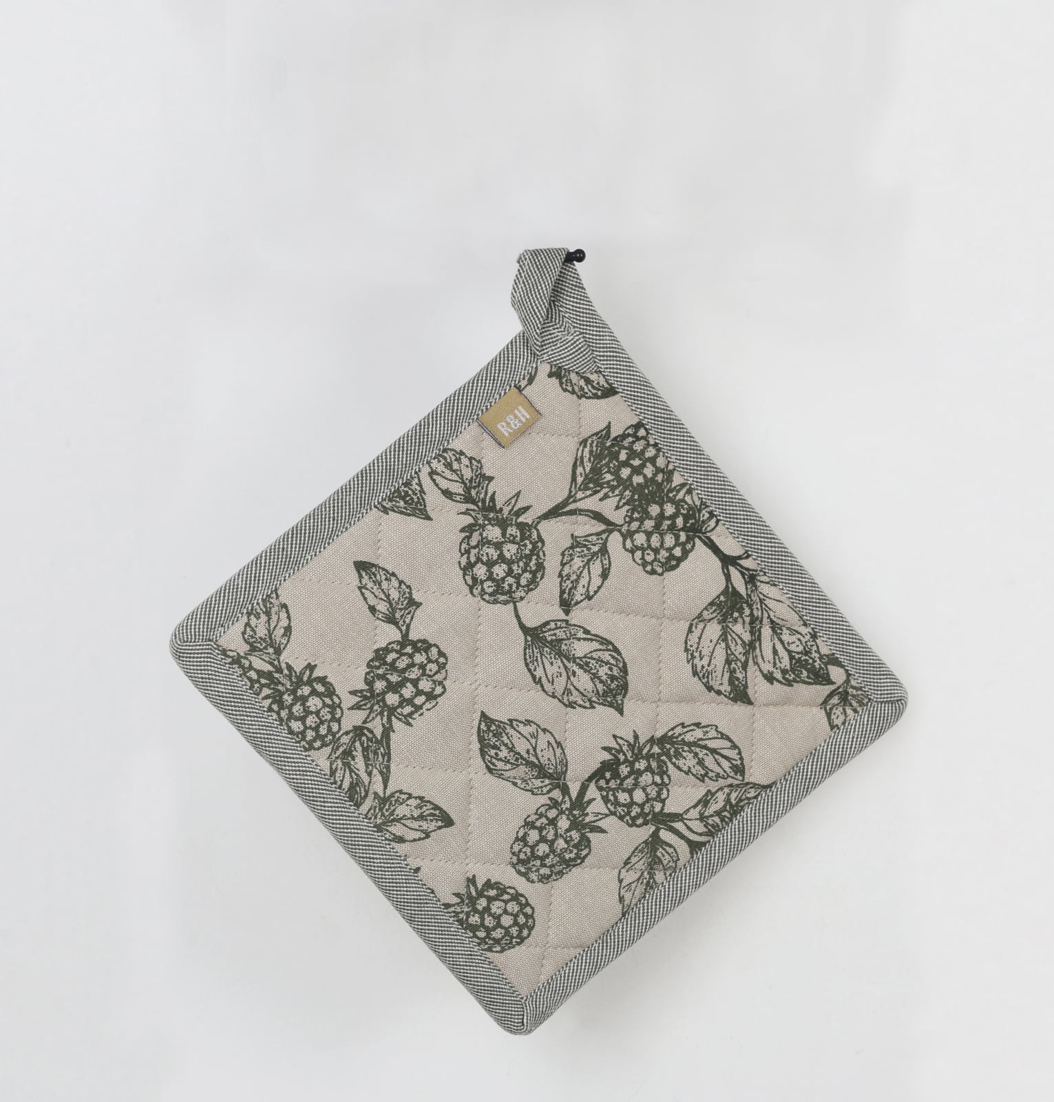 Berry printed Pot Holders Green