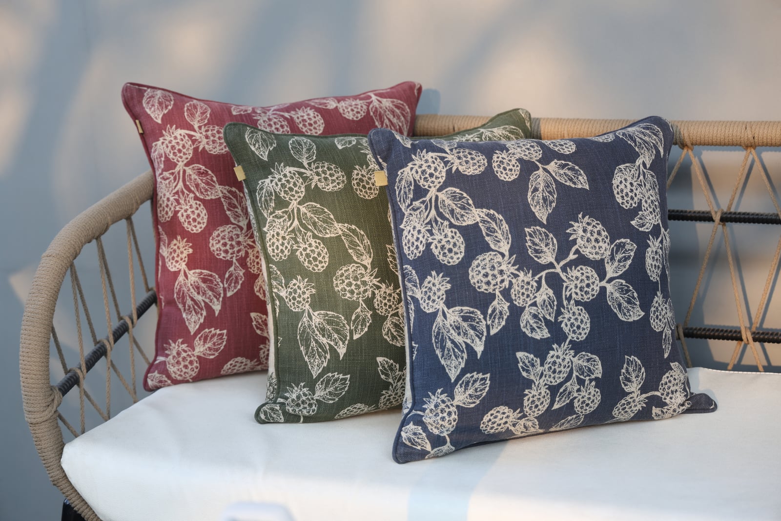 Berry Reversible Printed Textured Cushion