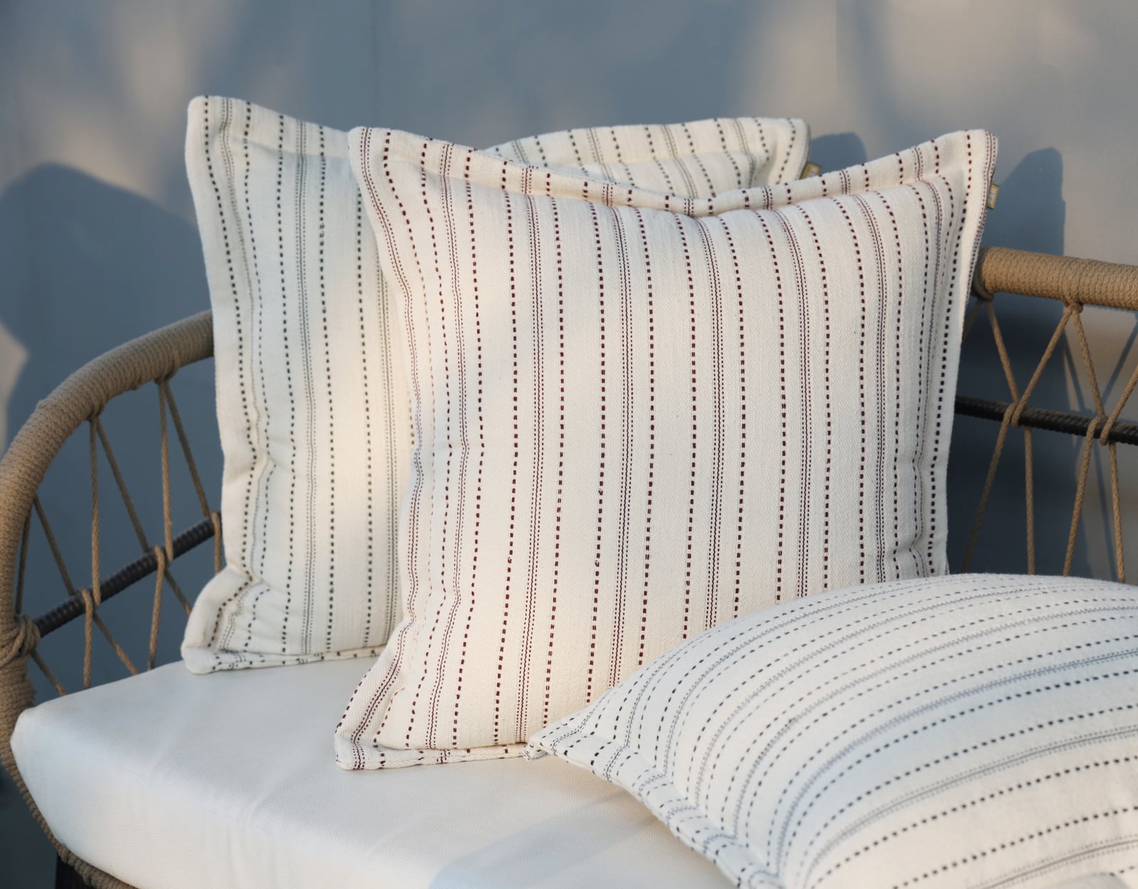 Berry Striped Dobby Cushion