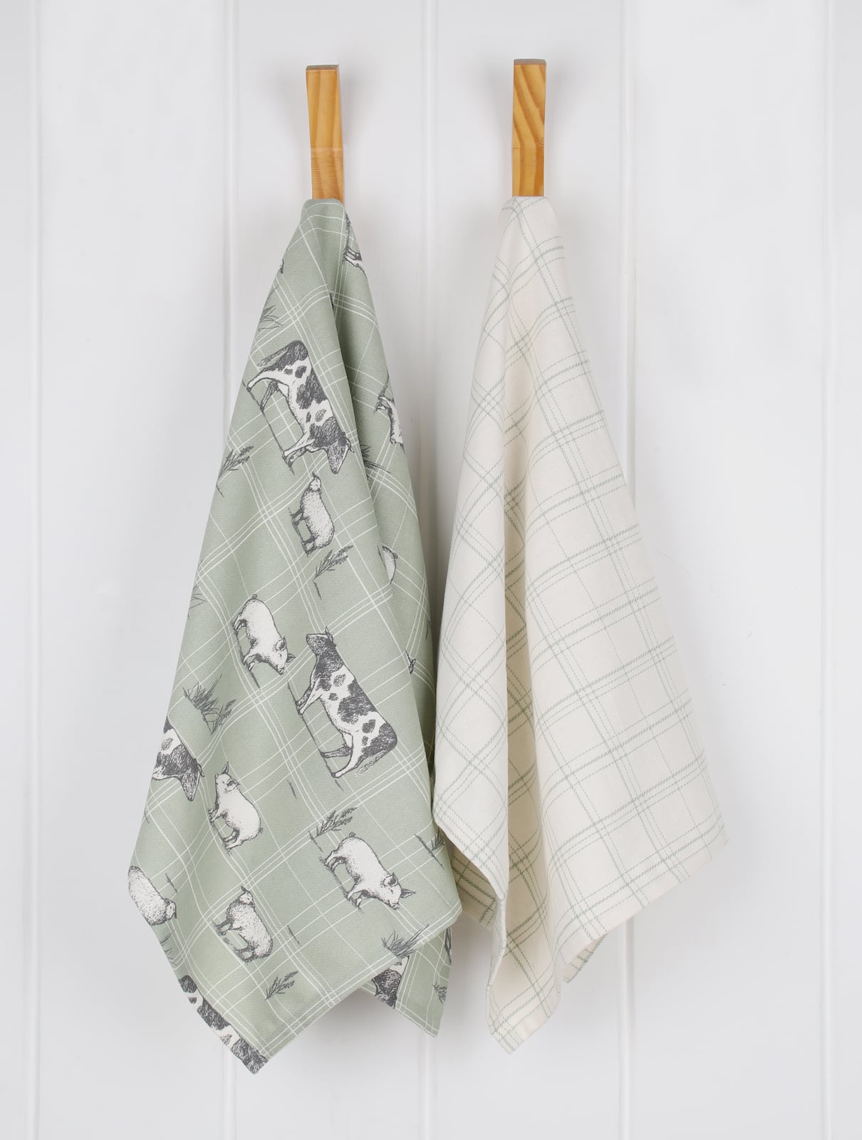 Farm Printed and textured Kitchen Towel - Sage
