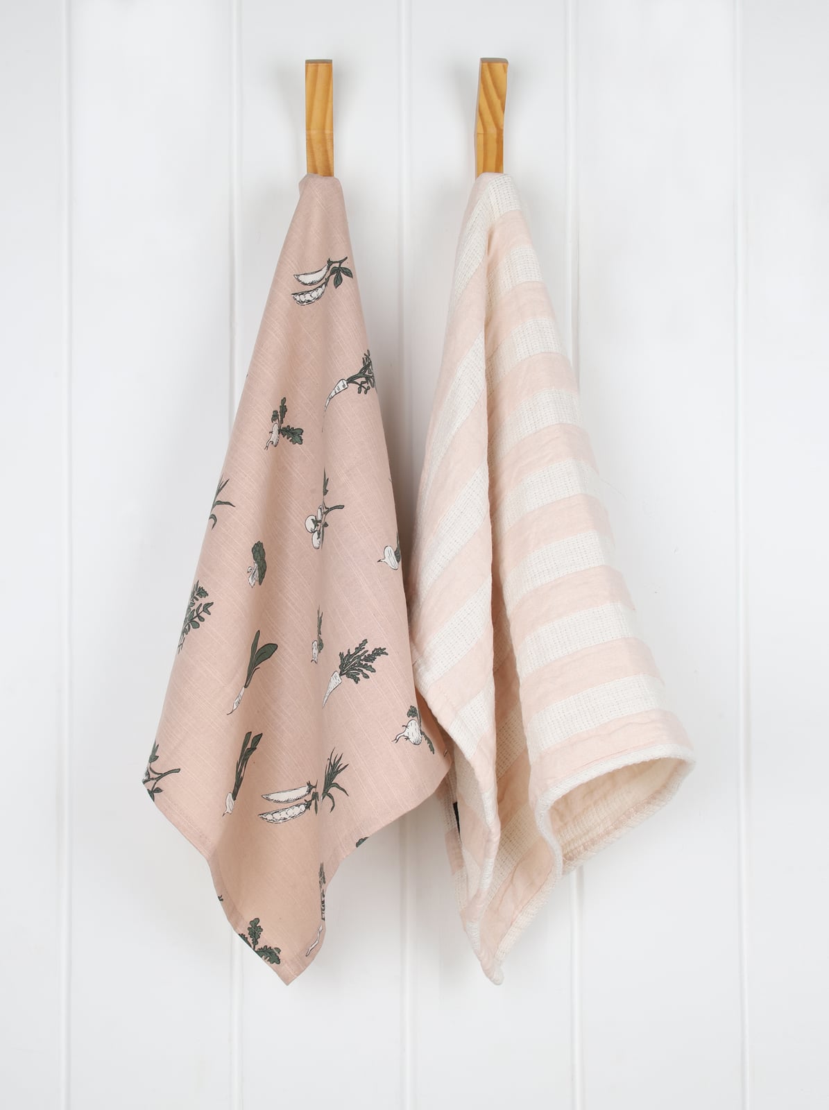 Bright Veggie Printed & Double cloth Textured Kitchen Towel - Pink