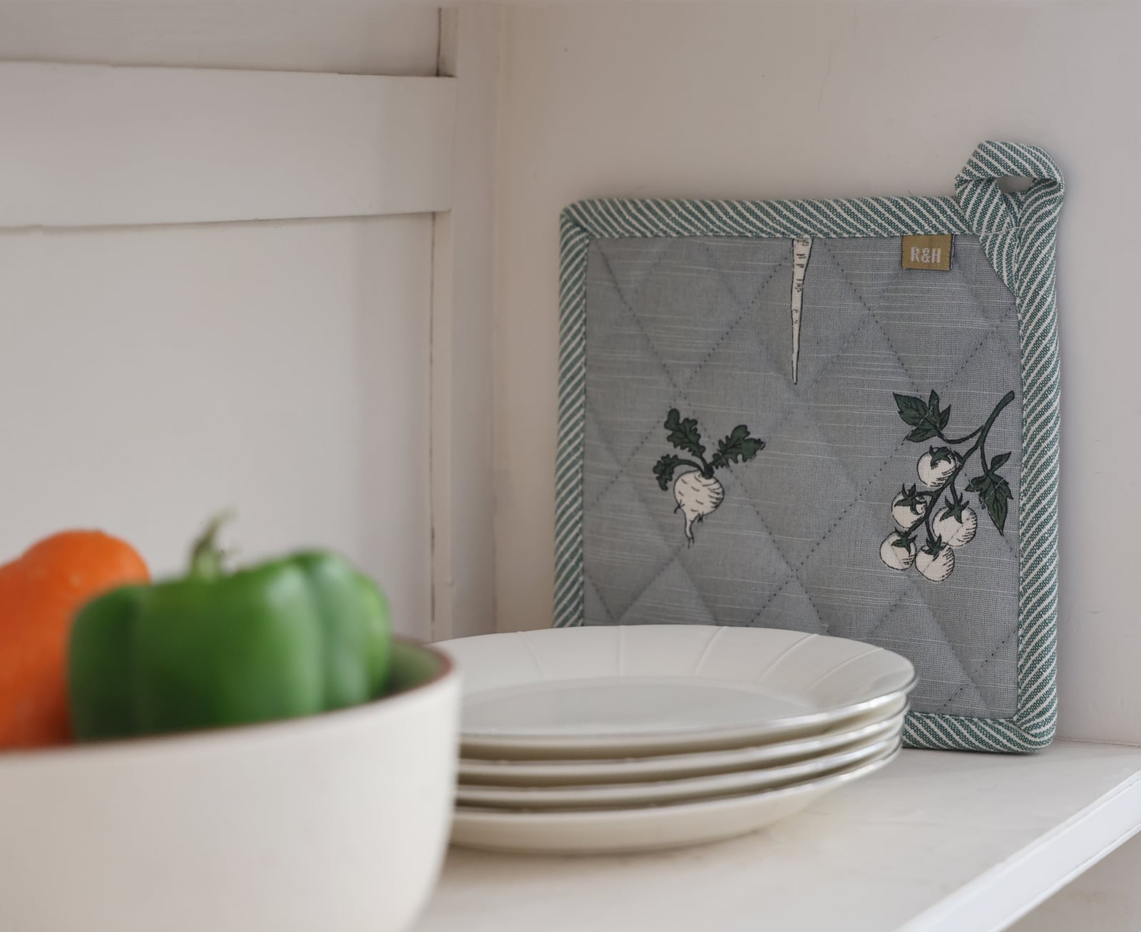 Bright Veggie Printed Mitts - Blue